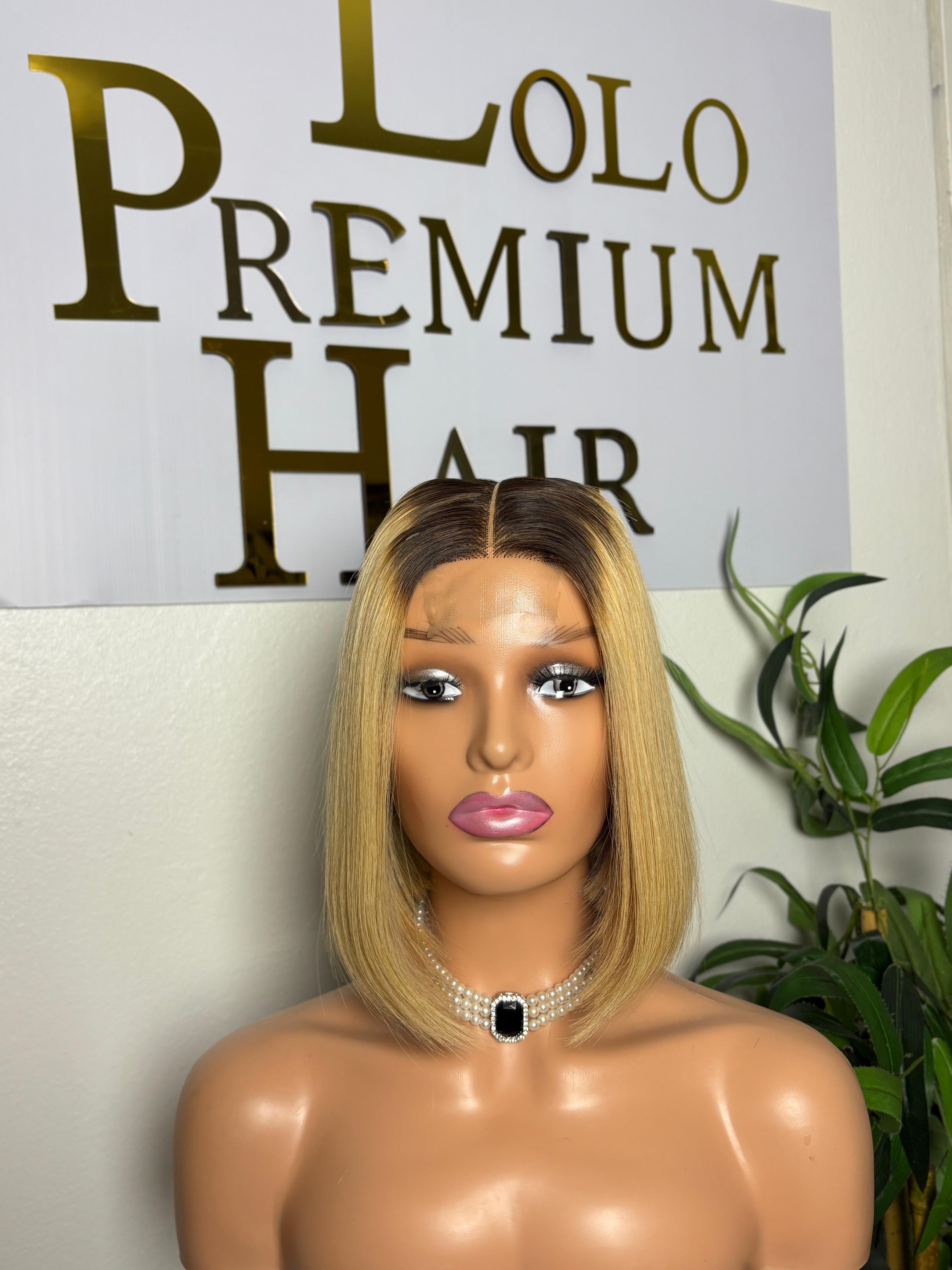 10 inch with 2x6 closure matured blonde bob