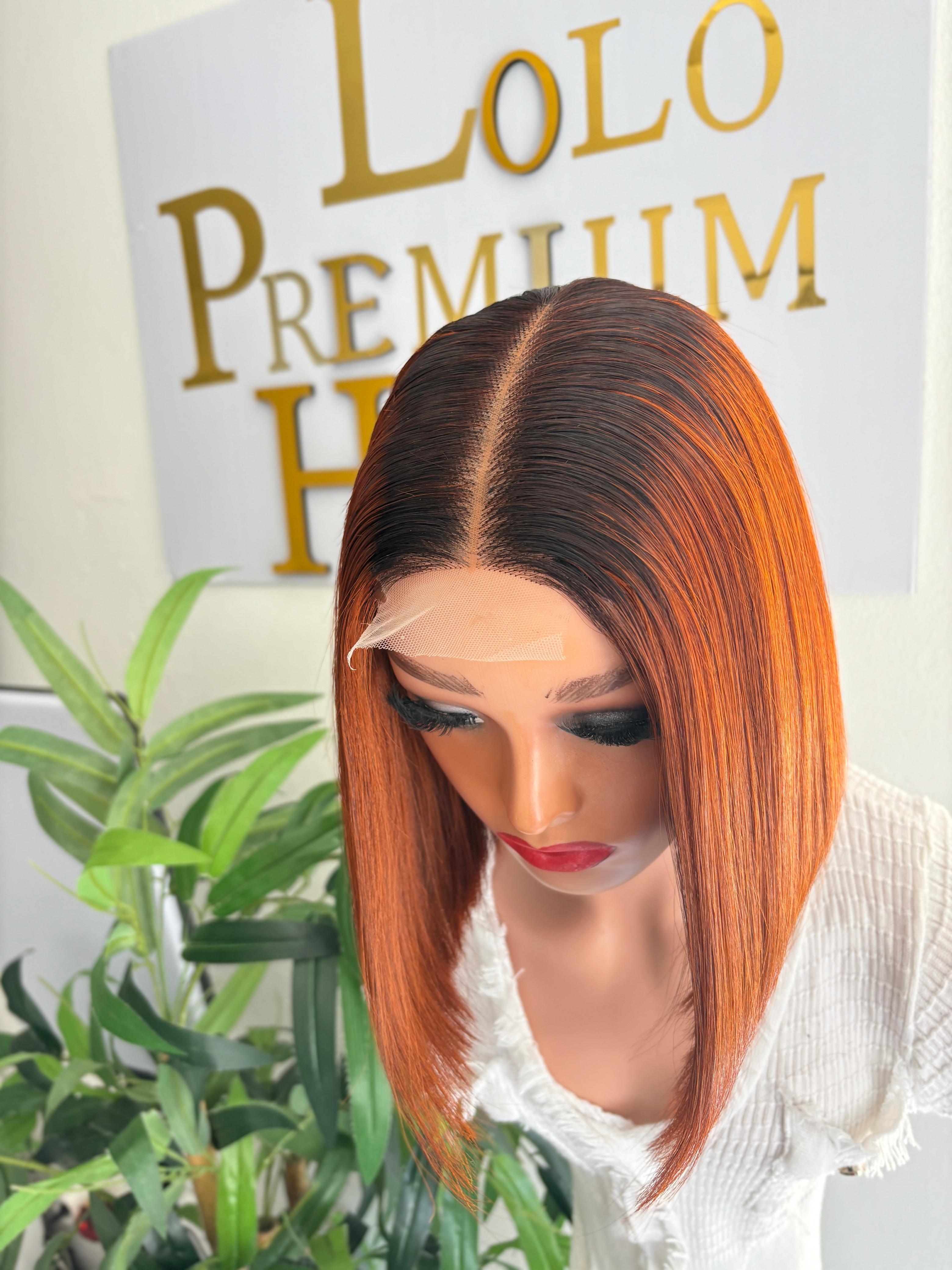 10 inch with 2 by 6 closure Auburn bob